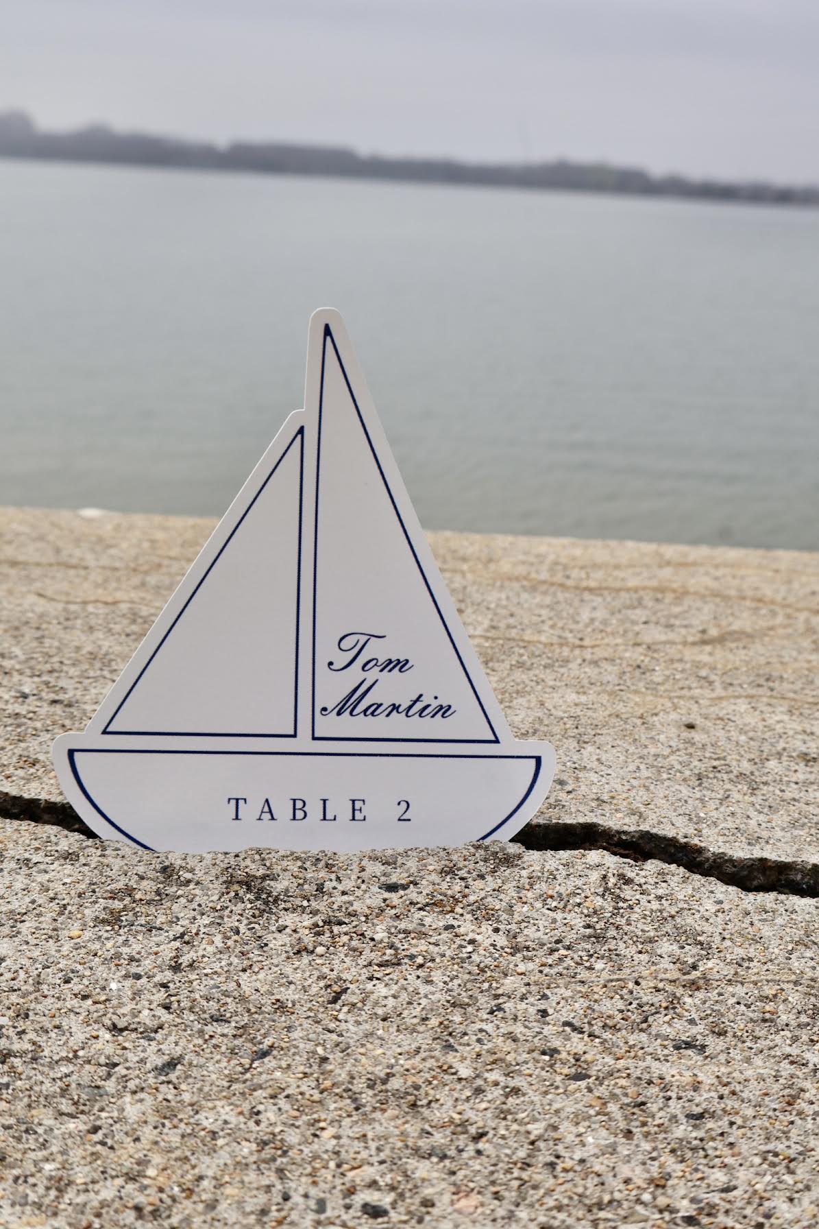 Sailboat Escort Cards — Seating Charts by Shoreline Bride