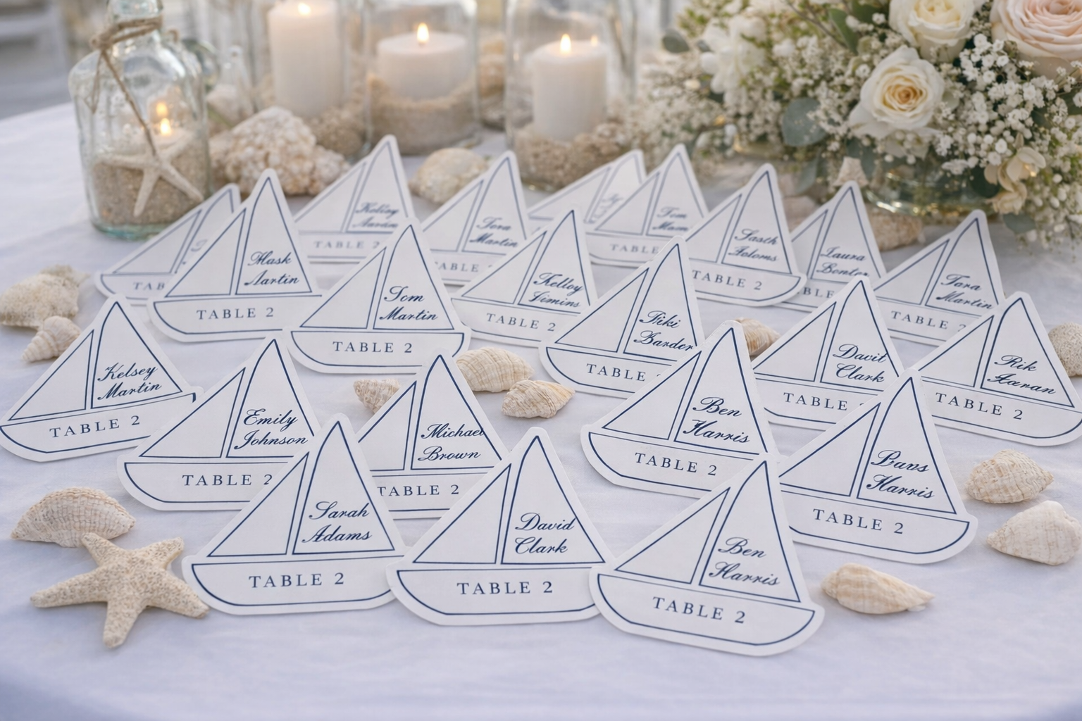 Sailboat Escort Cards — view 2